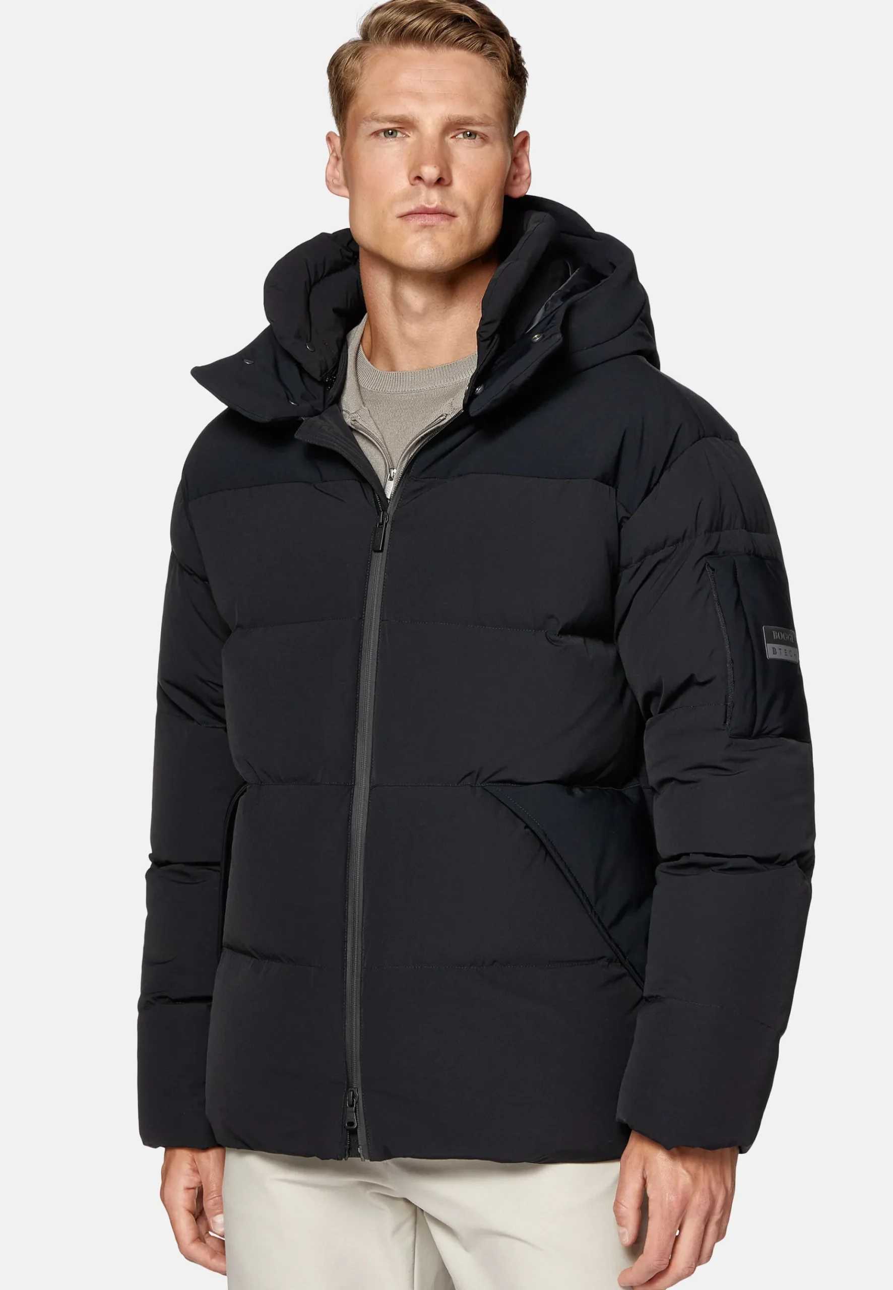 Boggi Milano Bomber En Nylon Recyclé En Plume D'Oie BTech