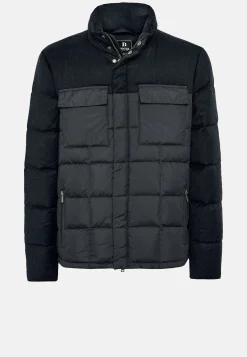 Boggi Milano Bomber Flyn En Flanelle Et Tissu Tech En Plume