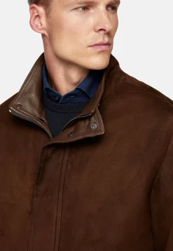 Boggi Milano Caban Matelassé En Daim Véritable