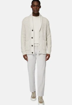 Boggi Milano Cardigan Sable À Col Châle En Laine Mérinos
