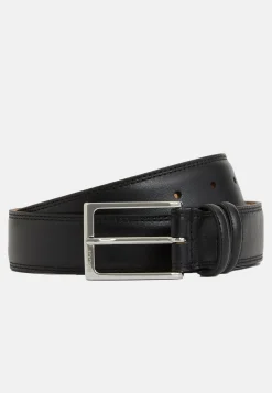 Boggi Milano Ceinture En Cuir Foulonné Avec Coutures