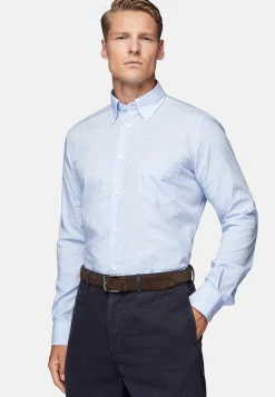 Boggi Milano Chemise À Carreaux En Popeline De Coton Regular Fit