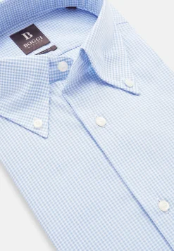 Boggi Milano Chemise À Carreaux En Popeline De Coton Regular Fit