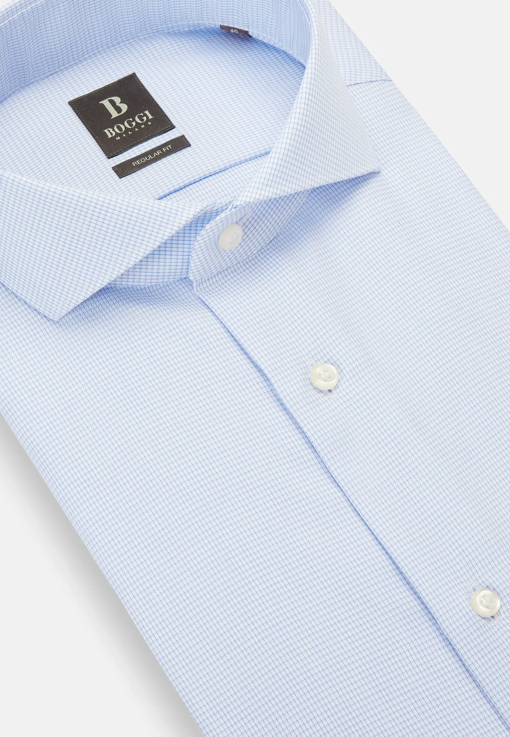 Boggi Milano Chemise À Carreaux En Sergé De Coton Regular Fit