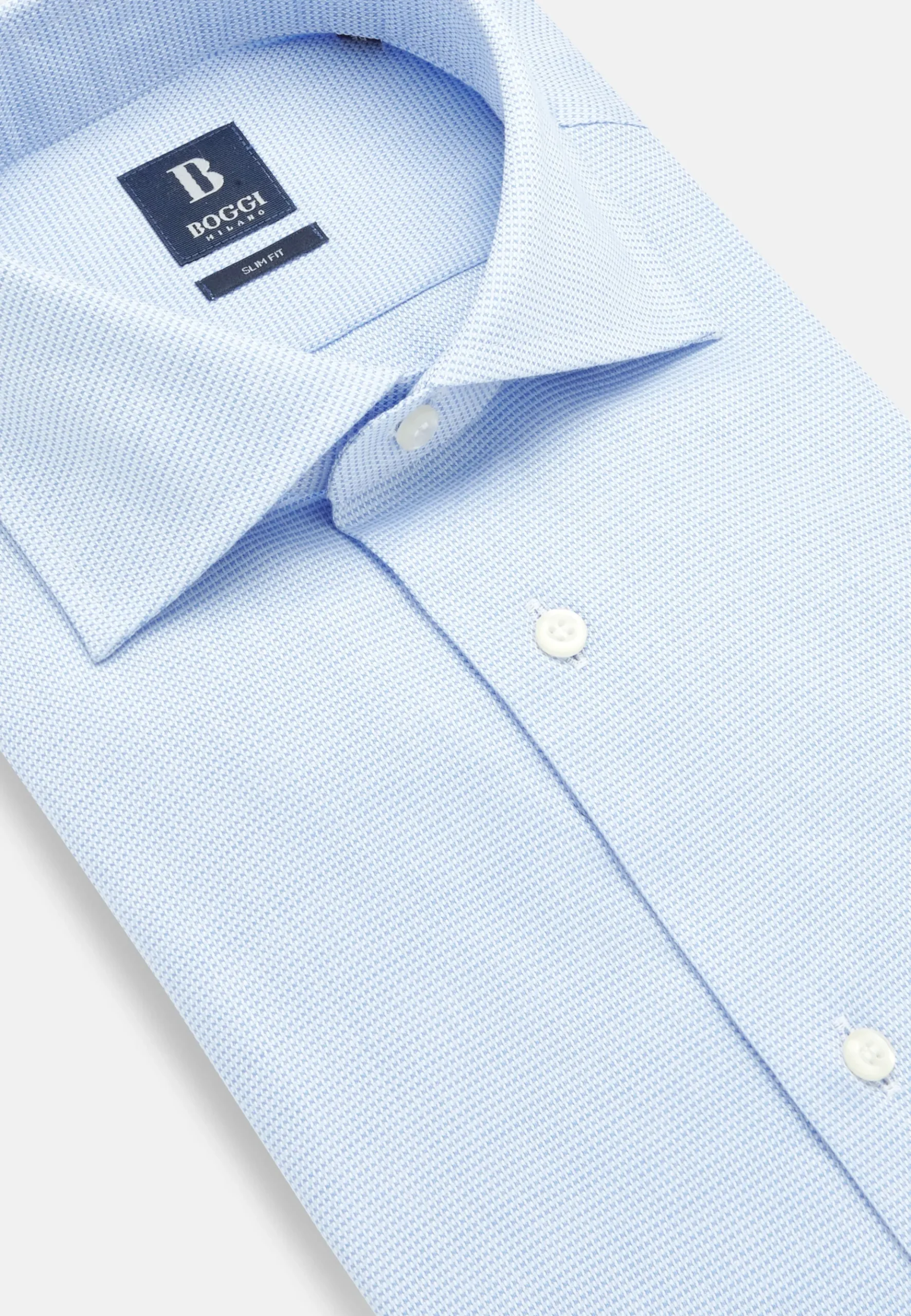 Boggi Milano Chemise à Micromotif En Coton Slim Fit