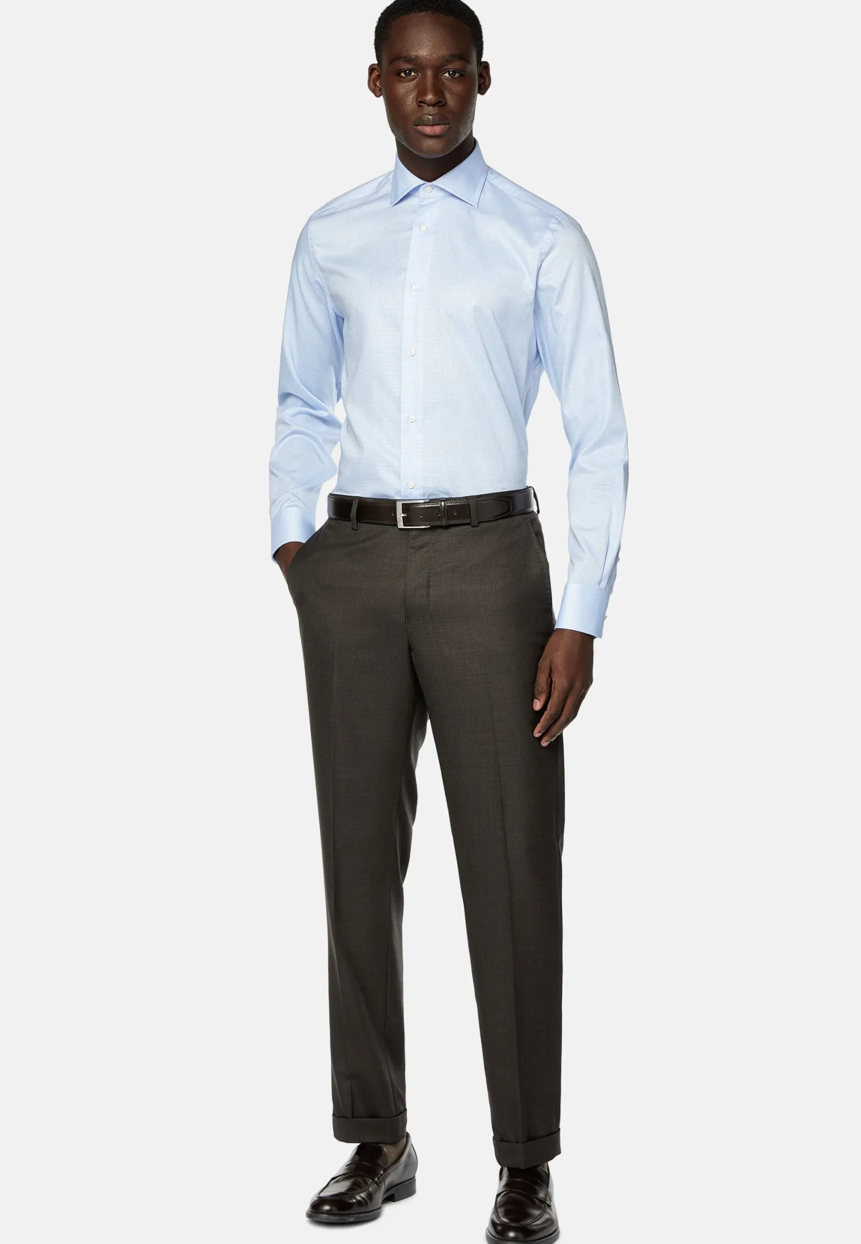 Boggi Milano Chemise à Micromotif En Coton Slim Fit