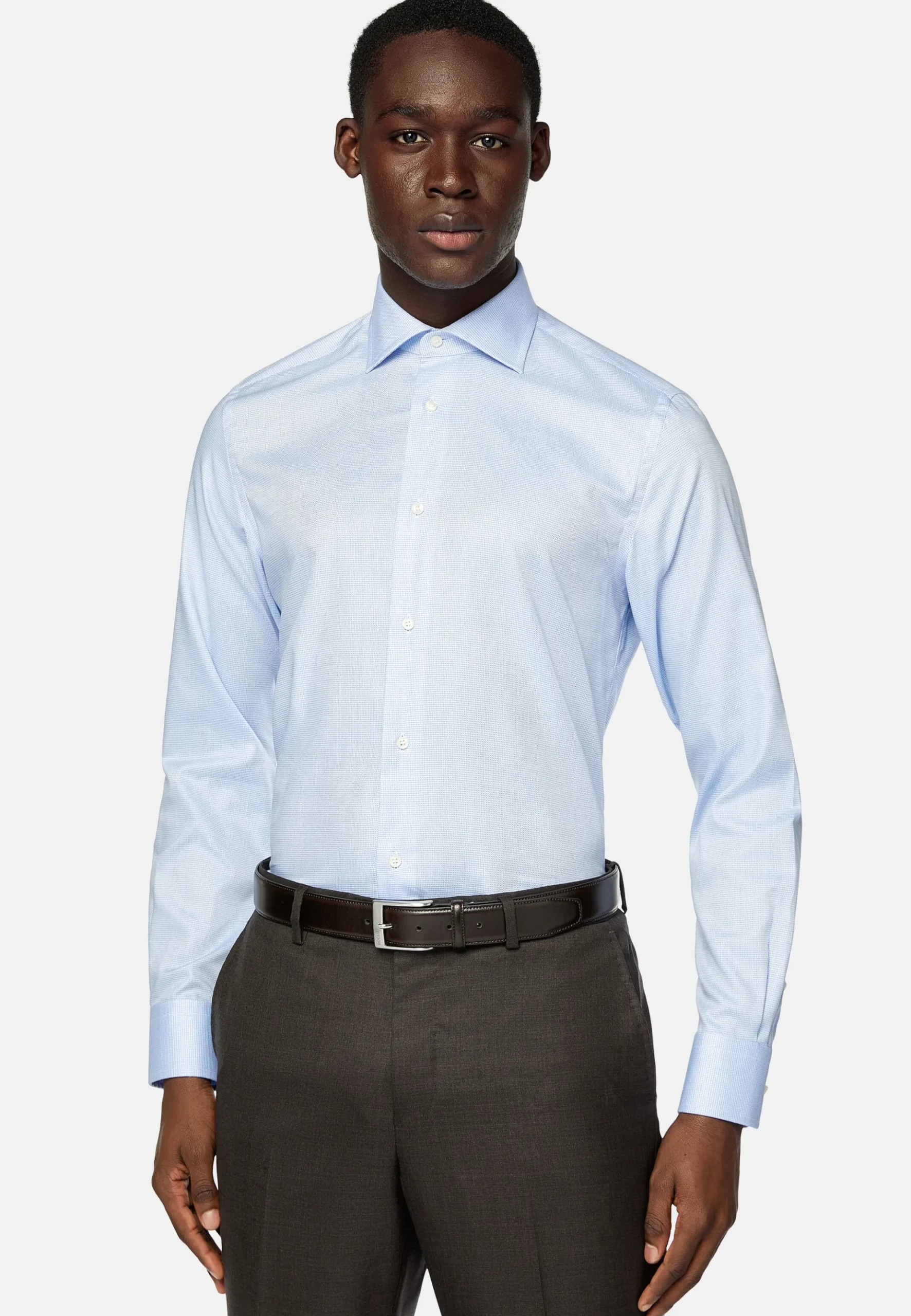Boggi Milano Chemise à Micromotif En Coton Slim Fit