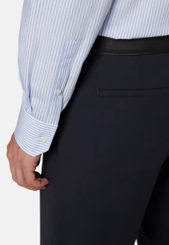 Boggi Milano Chemise À Rayures Bleu Ciel En Coton Dobby Slim Fit