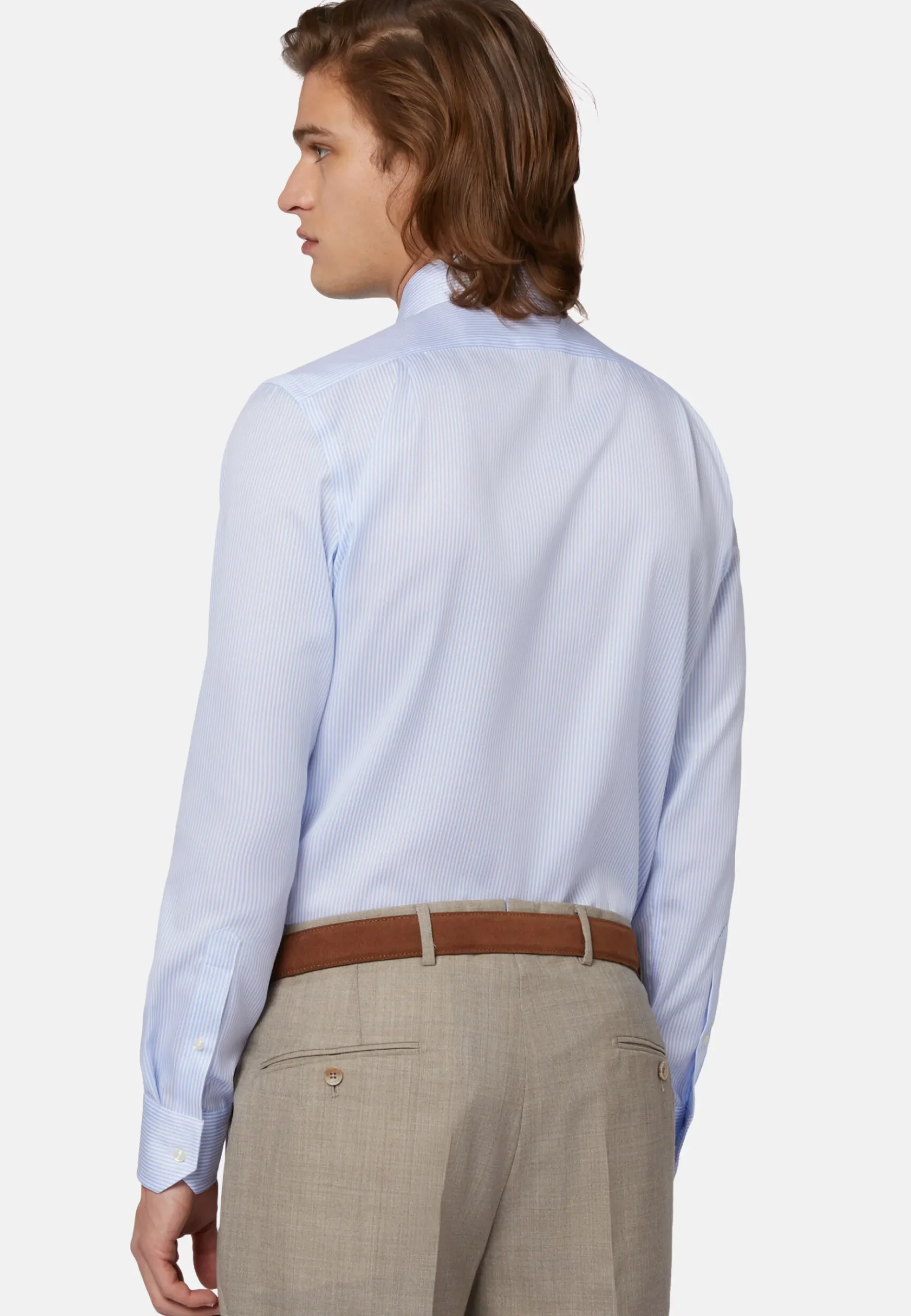 Boggi Milano Chemise À Rayures En Coton Dobby Regular Fit