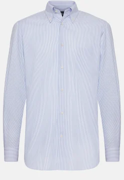Boggi Milano Chemise À Rayures En Coton Dobby Regular Fit