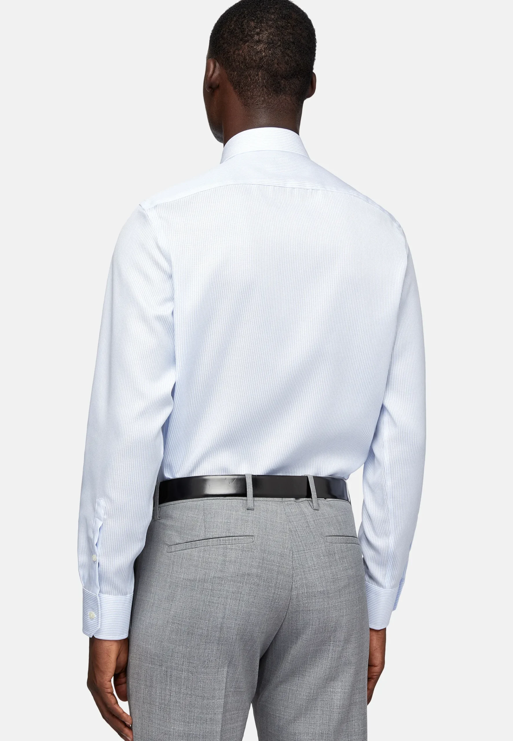 Boggi Milano Chemise À Rayures En Coton Dobby Slim Fit