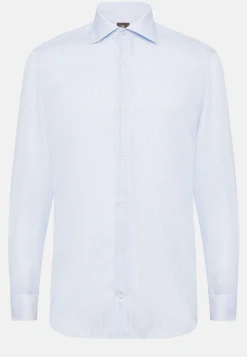 Boggi Milano Chemise À Rayures En Coton Dobby Slim Fit