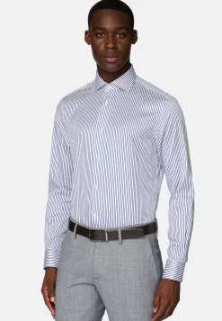 Boggi Milano Chemise À Rayures En Sergé De Coton Slim Fit
