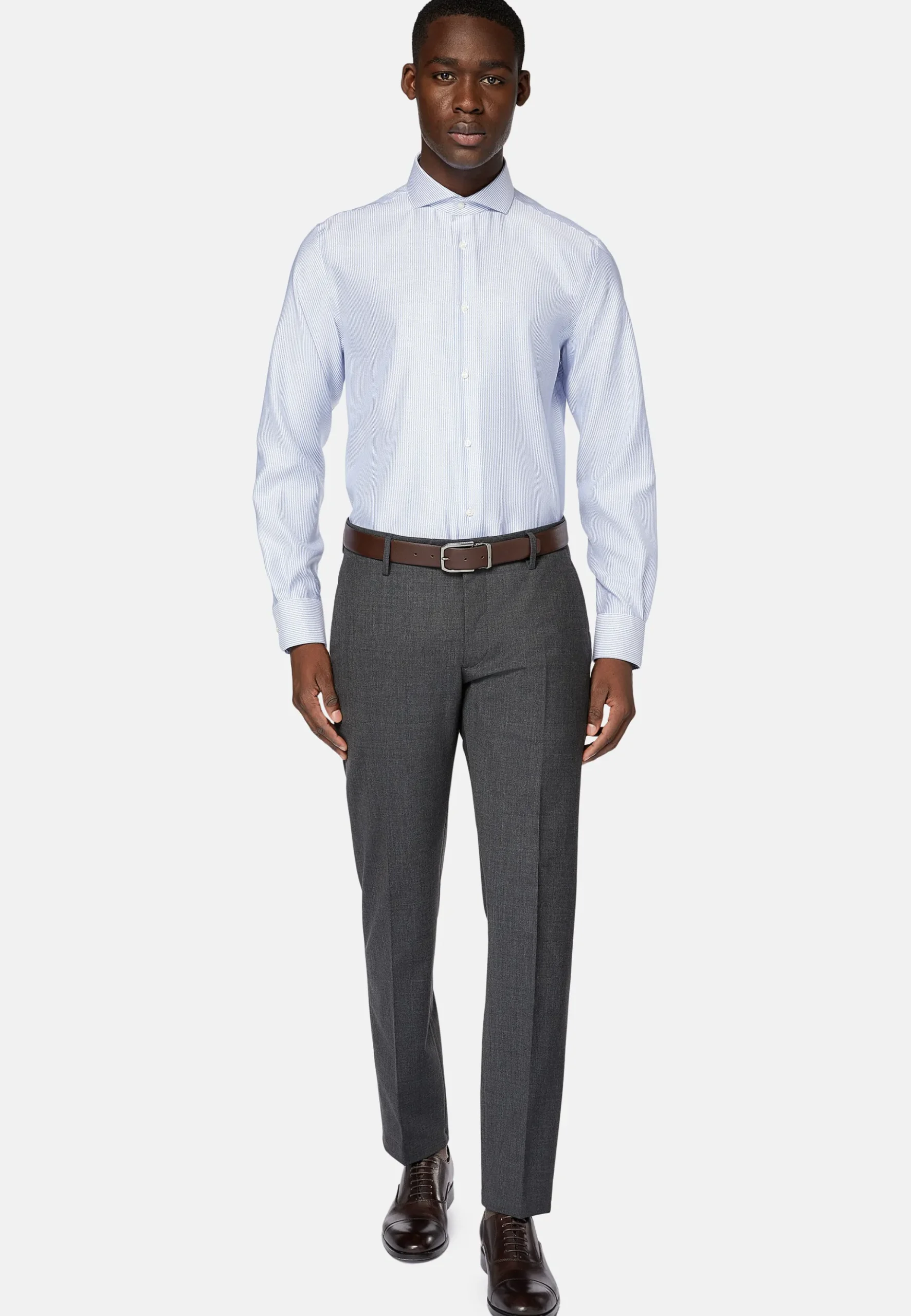 Boggi Milano Chemise À Rayures En Sergé De Coton Regular Fit