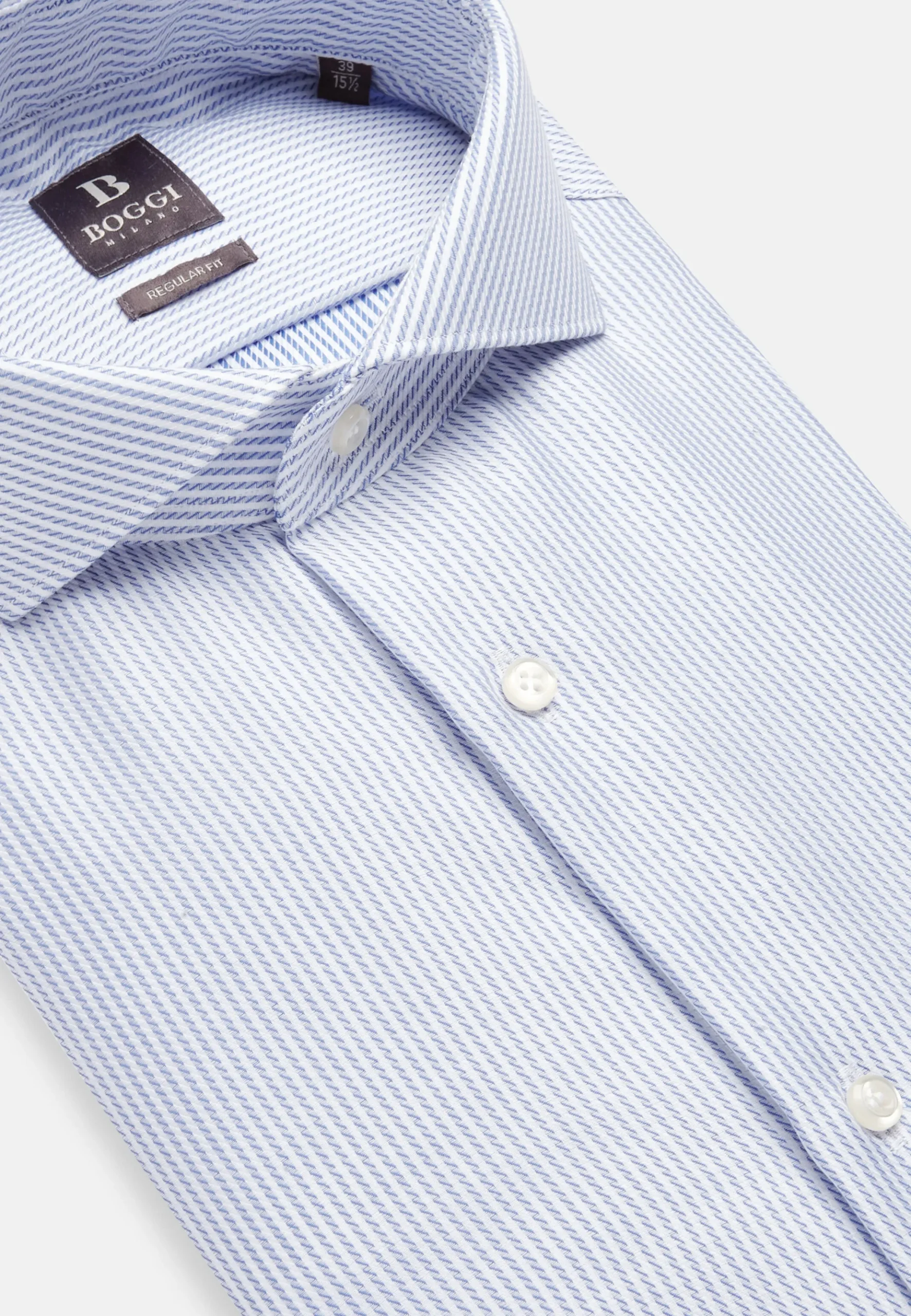 Boggi Milano Chemise À Rayures En Sergé De Coton Regular Fit