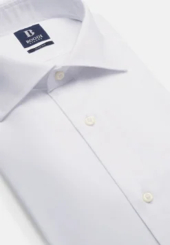 Boggi Milano Chemise Blanche En Sergé De Coton Slim Fit