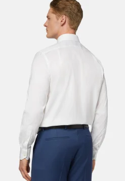 Boggi Milano Chemise Blanche Pin Point En Coton Regular Fit