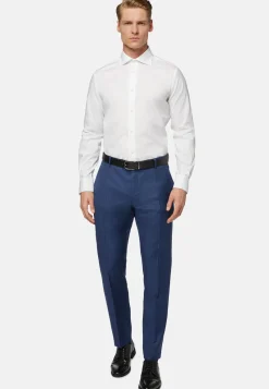 Boggi Milano Chemise Blanche Pin Point En Coton Regular Fit