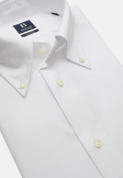 Boggi Milano Chemise Blanche Pin Point En Coton Regular Fit