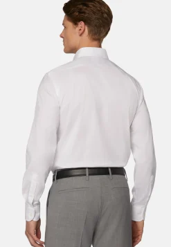 Boggi Milano Chemise Blanche Pin Point En Coton Regular Fit
