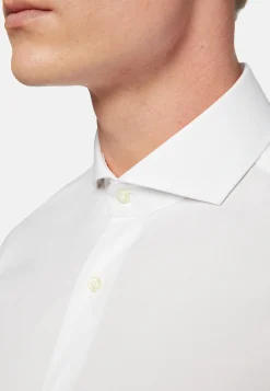 Boggi Milano Chemise Blanche Pin Point En Coton Slim Fit