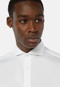 Boggi Milano Chemise Blanche Pin Point En Coton Regular Fit