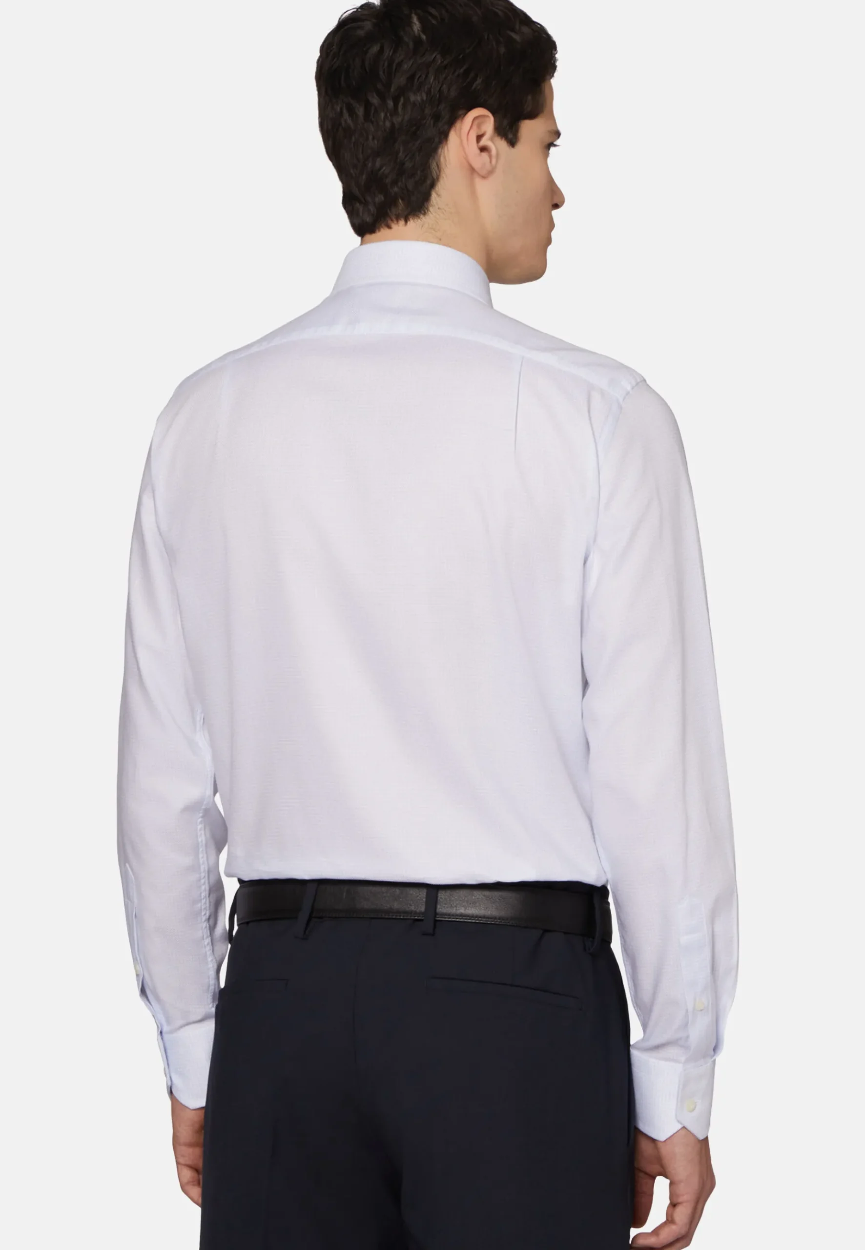 Boggi Milano Chemise En Coton Dobby Coupe Droite