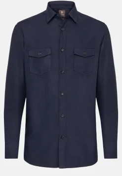 Boggi Milano Chemise En Flanelle De Coton Tencel Regular Fit