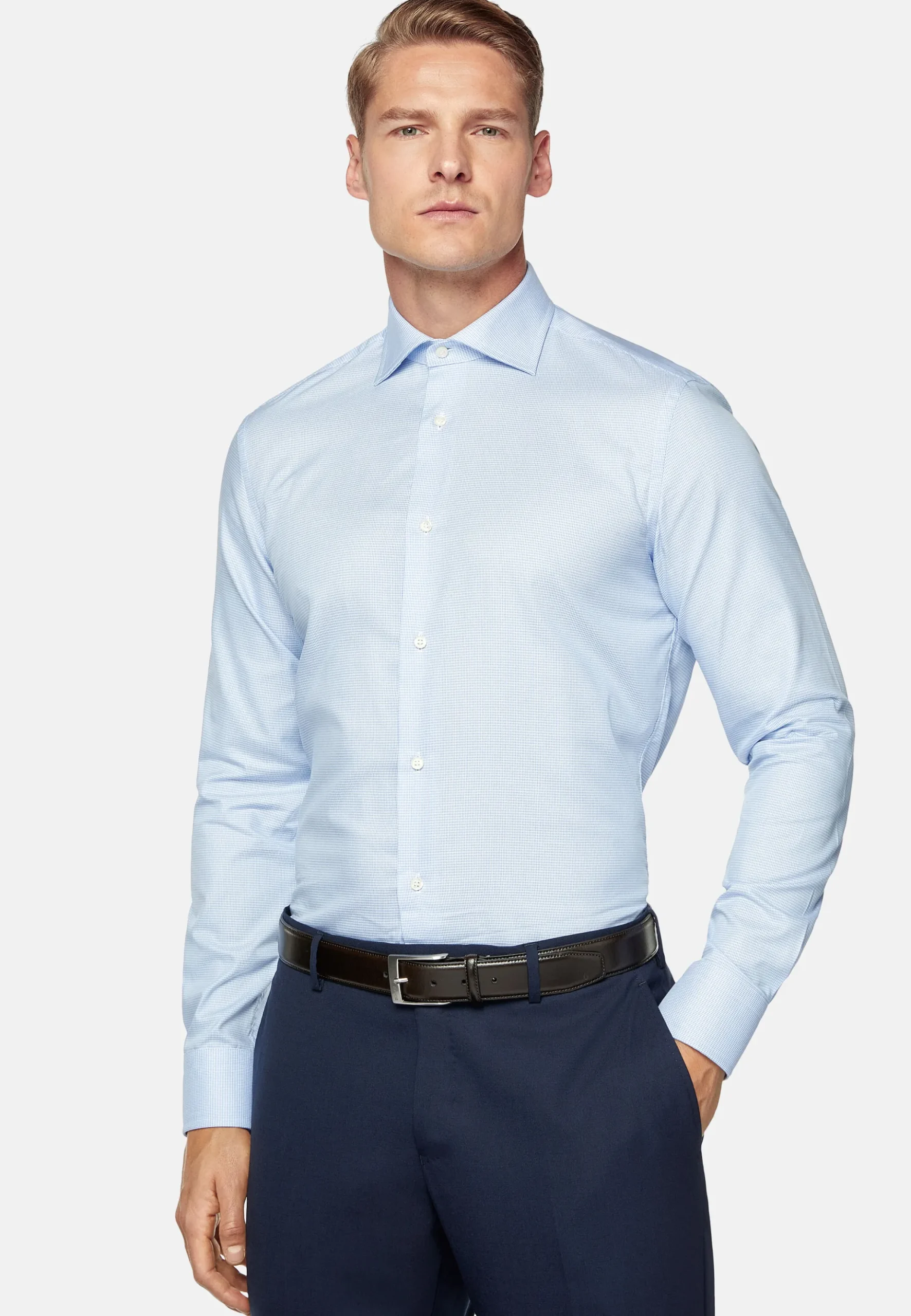 Boggi Milano Chemise En Sergé De Coton Slim Fit