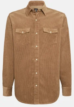 Boggi Milano Chemise En Velours De Coton Regular Fit