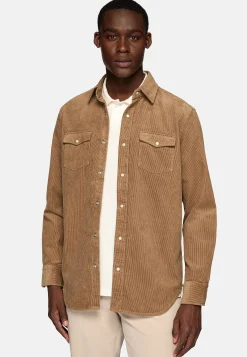 Boggi Milano Chemise En Velours De Coton Regular Fit