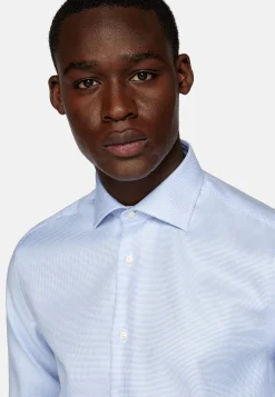 Boggi Milano Chemise Pied-De-Poule En Coton Dobby Slim Fit