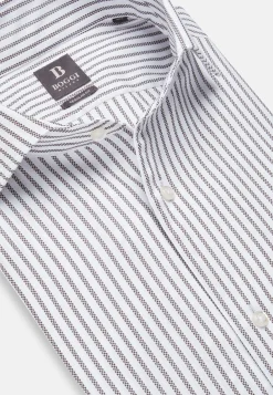 Boggi Milano Chemise Rayée En Coton Dobby Regular Fit