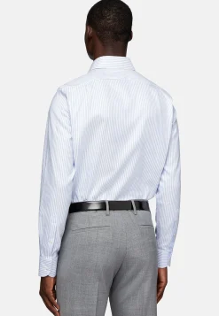 Boggi Milano Chemise Rayée En Coton Dobby Regular Fit