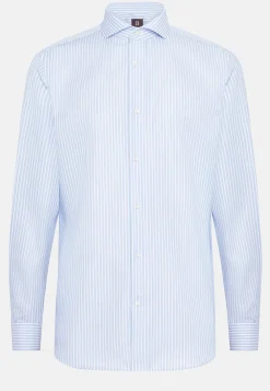 Boggi Milano Chemise Rayée En Coton Dobby Regular Fit