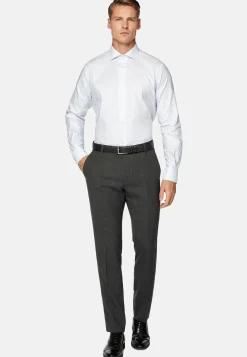 Boggi Milano Chemise Rayée En Coton Dobby Regular Fit