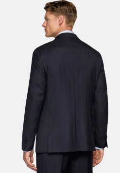 Boggi Milano Costume À Fines Rayures En Pure Laine