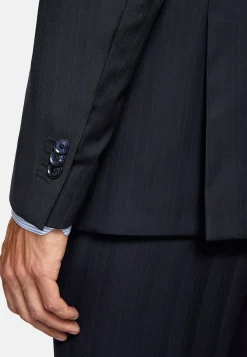 Boggi Milano Costume À Fines Rayures En Pure Laine