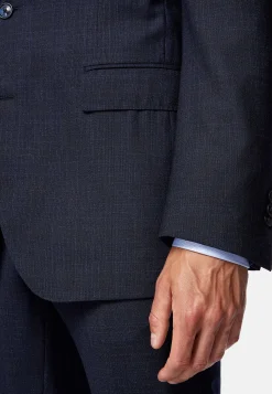 Boggi Milano Costume Bleu Marine À Micromotif En Laine