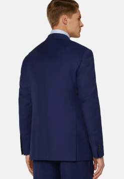 Boggi Milano Costume Bleu Roi À Fines Rayures En Pure Laine Super 130