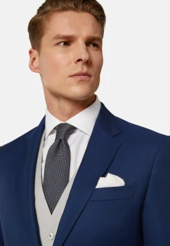 Boggi Milano Costume Bleu Roi En Pure Laine