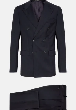 Boggi Milano Costume Croisé À Chevrons En Pure Laine