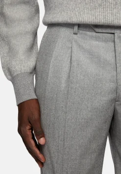 Boggi Milano Costume Croisé Gris Clair En Pure Laine