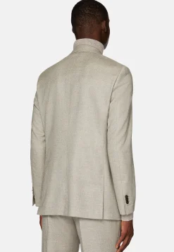 Boggi Milano Costume Gris Tourterelle À Chevrons En Pure Laine