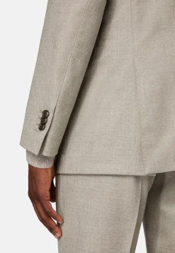 Boggi Milano Costume Gris Tourterelle À Chevrons En Pure Laine