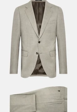 Boggi Milano Costume Gris Tourterelle À Chevrons En Pure Laine