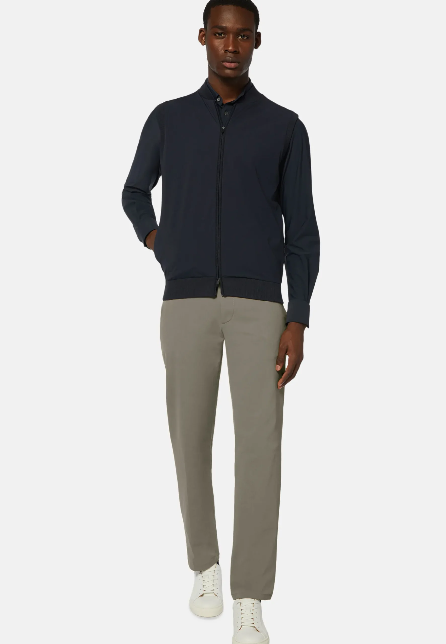 Boggi Milano Gilet En Maille Recyclée Et Jersey Technique