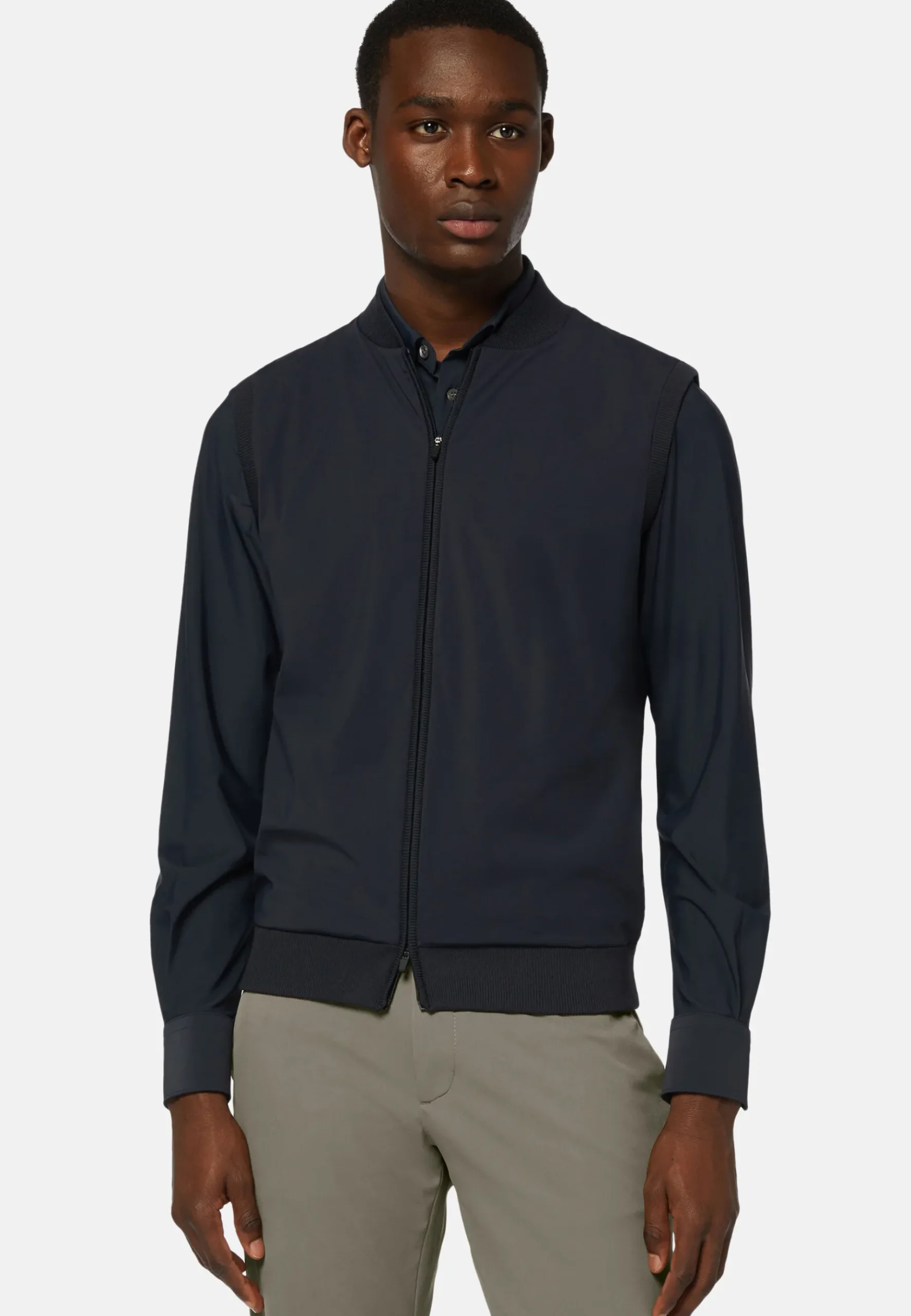 Boggi Milano Gilet En Maille Recyclée Et Jersey Technique