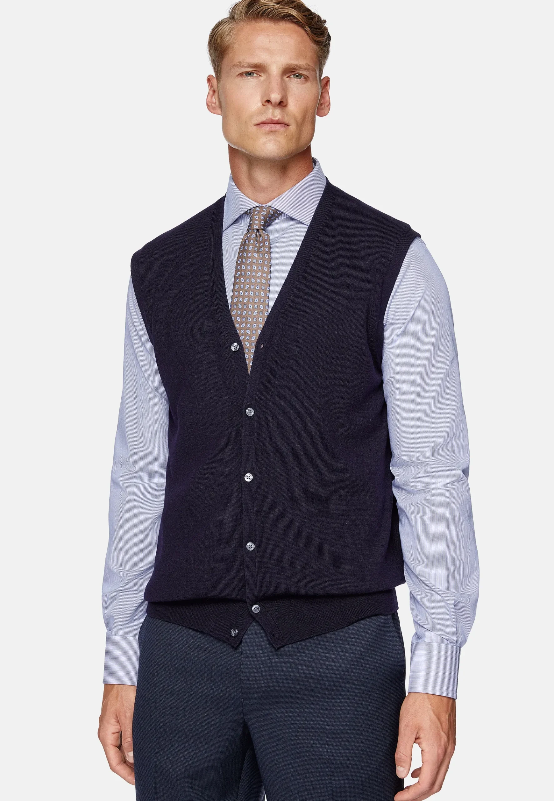 Boggi Milano Gilet En Laine Mérinos