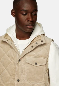 Boggi Milano Gilet Rembourré En Velours De Coton